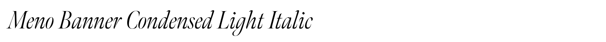 Meno Banner Condensed Light Italic image
